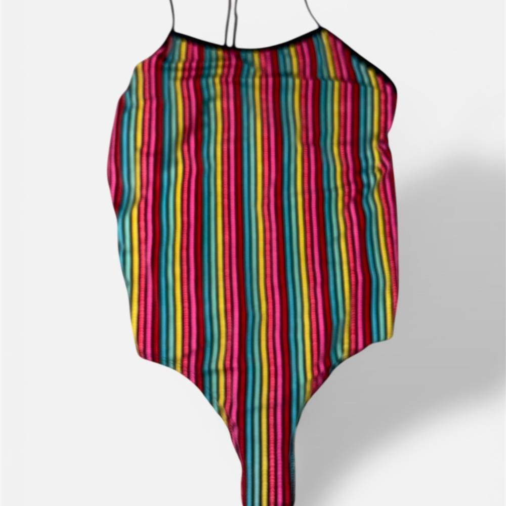 Juniors Wonder Nation Multicolor Striped Body/Swim suit 14-6